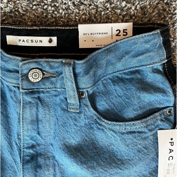5/$25 NWT PacSun 90s/Y2K BF Color block jeans size 25 - Picture 4 of 11
